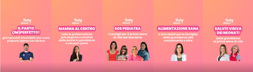 le 5 video dirette Instagram con specialisti della Baby Shower Week spring 2024