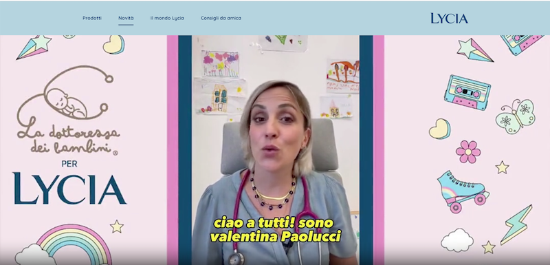 Il video in home page con @ladottoressadeibambini sul sito Lycia Girl